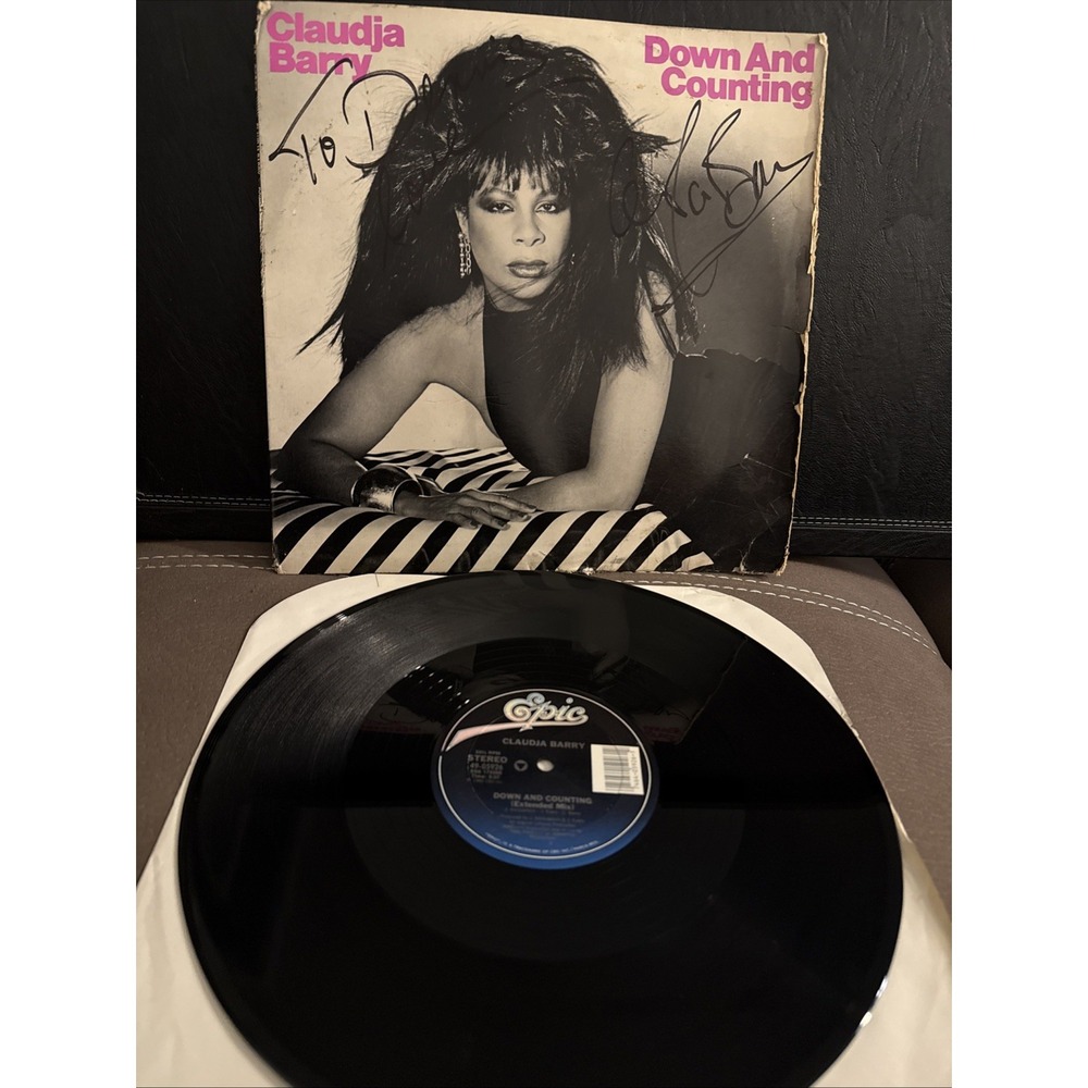 Claudja Barry Down And Counting 12" 1986 Epic 49-05926 NM Autographed Signed